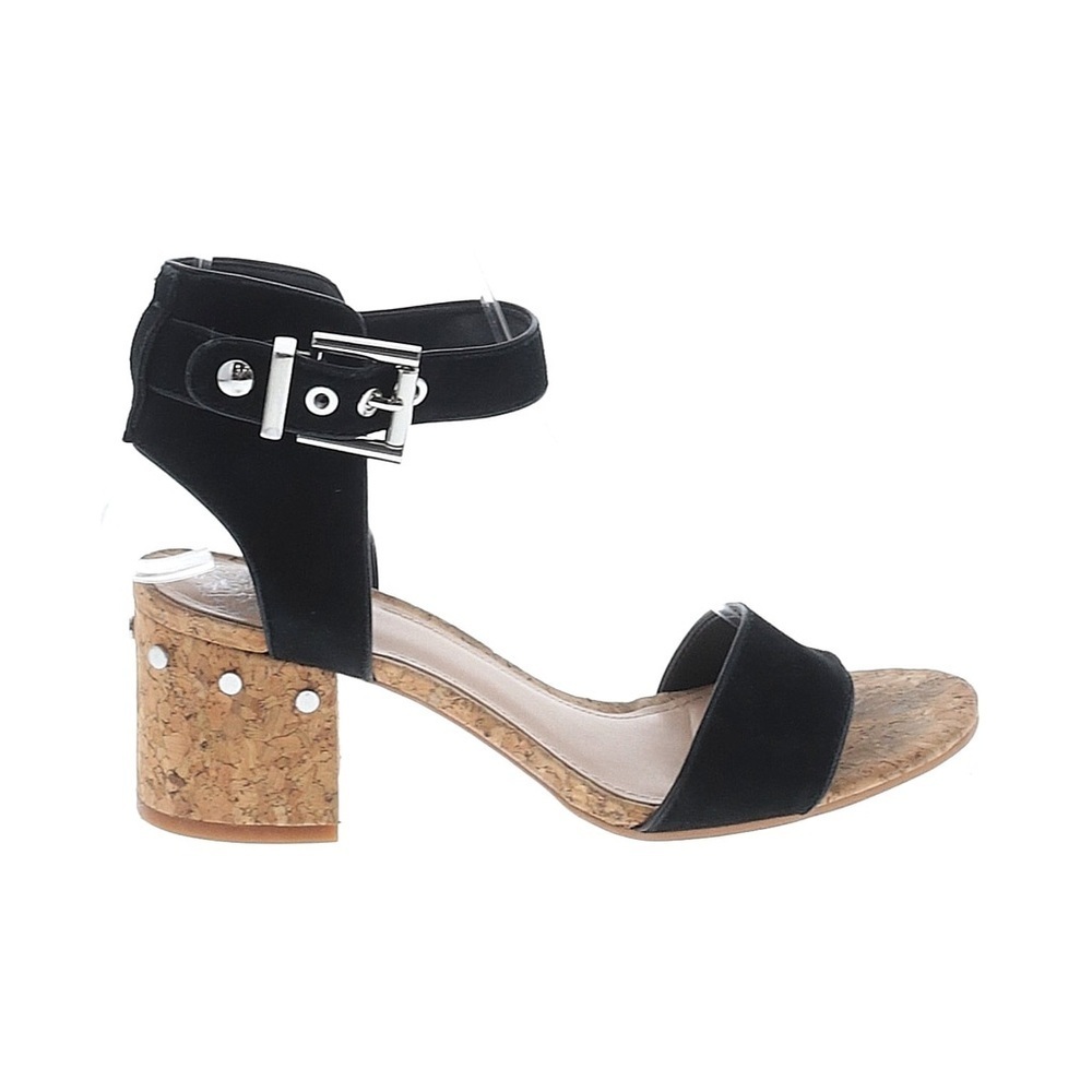 Vince Camuto black studded ankle strap chunky heel sandal ❤️ - Picture 5 of 12